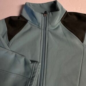 Can-Am BRP Bombardier Ladies Jacket Small Full Zip Teal Blue‎ Black Moto